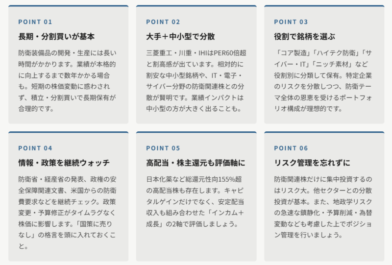 投資戦略|防衛関連株はどう買うべきか