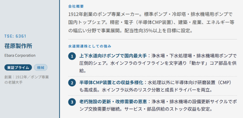 荏原製作所(6361)